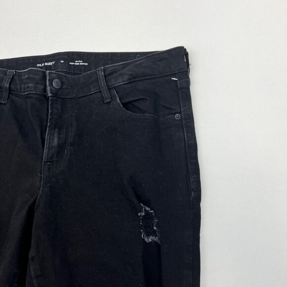 Old Navy Women’s Pop Icon Skinny Jeans Distressed Black Size 12 - Picture 3 of 9